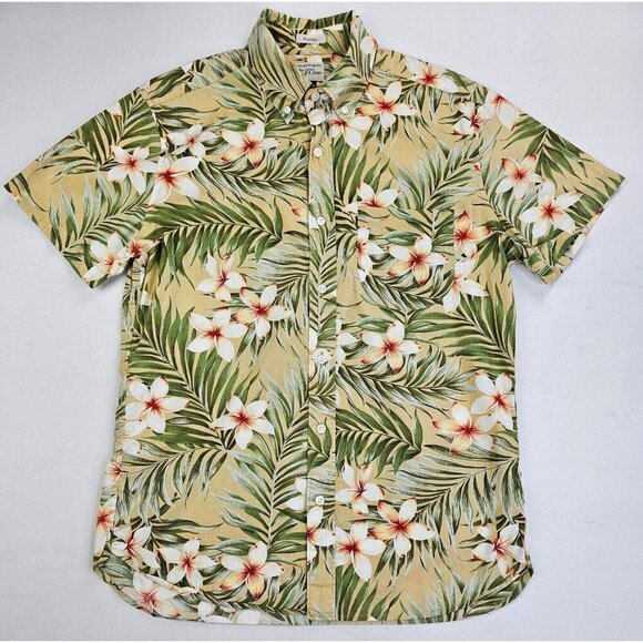 J, Crew Classic Size Small Short Sleeve Floral Cotton Button Down Pocket Shirt - Picture 1 of 10